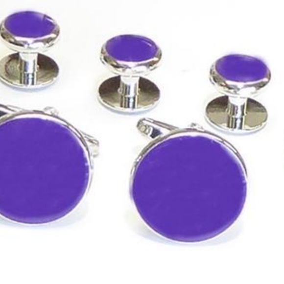 Purple Tuxedo Studs and Cufflinks Set - Picture 1 of 1